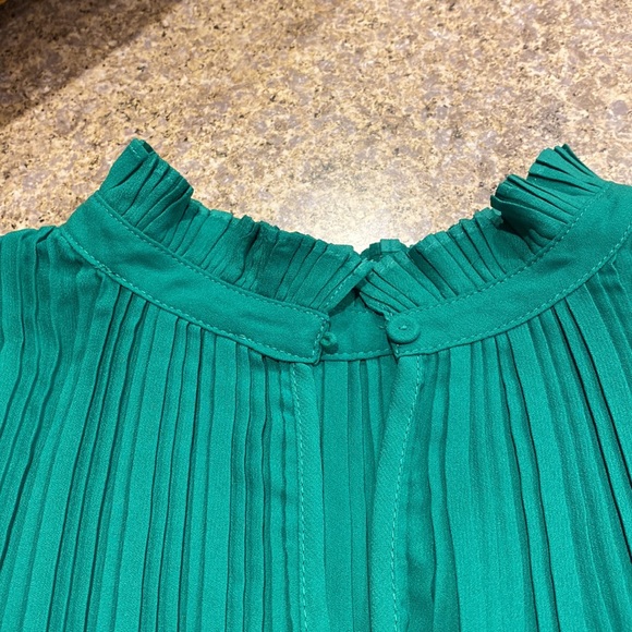 Adrianna Papell Green High Neck Pleated Look Small - Picture 9 of 13